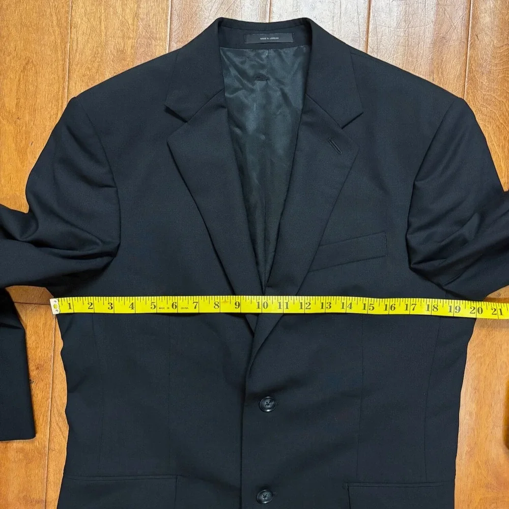 Express Mens Black Wool Blazer Size 38S Single Breasted Classic‎ Preppy